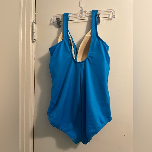 Miraclesuit Blue Twist Front One Piece Swimsuit Size 18DD - Picture 7 of 12